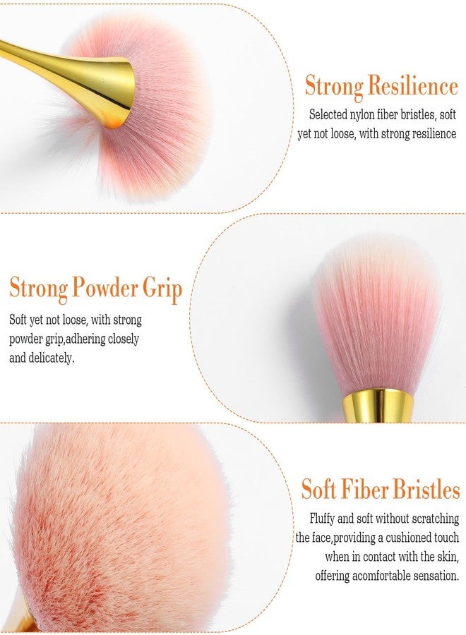 Hpmjz 4 Pcs Super Large Mineral Powder Brush Soft Bronzer Makeup Brushes Large Fluffy Powder Brush Professional Foundation Brushes for Daily Coverage Loose Blending Buffing Clean Up Nail - Image 3